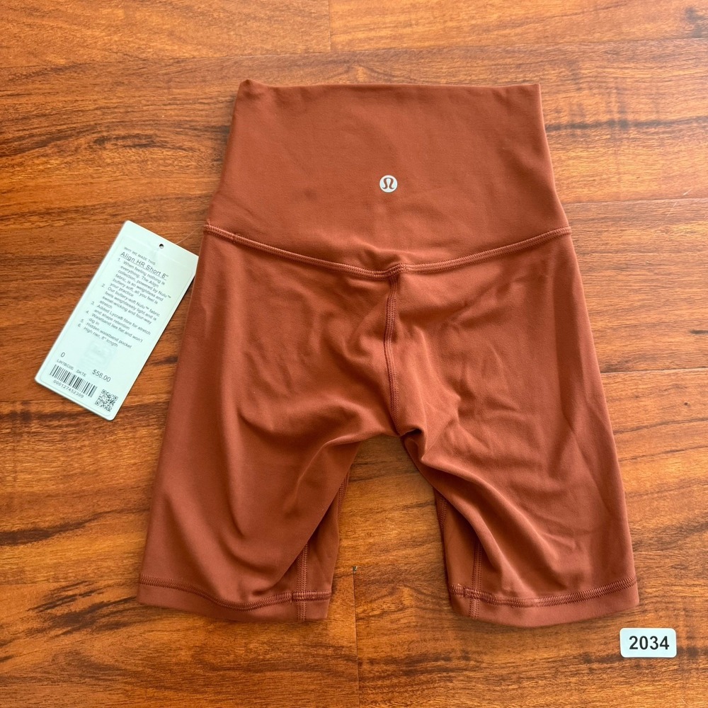 Lululemon Align High Rise Short 8" Dark Terracotta Size 0 NWT $68 - Picture 4 of 15